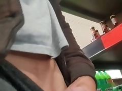 Sexy Stud Risks Getting Sausage Out In Public At The Supermarket And Masturbating A Little