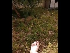 Feet Solo In The Garden While Masturbating